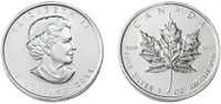 Silver Canadian Maple Leaf coin