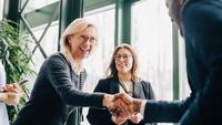 Business colleagues greeting each other
