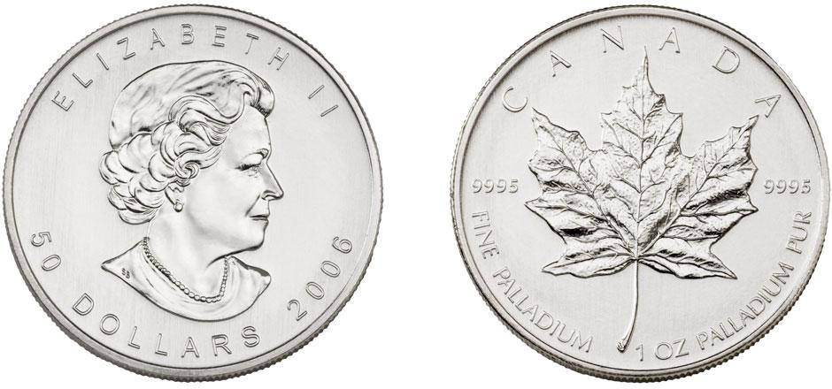 palladium canadian maple leaf coin